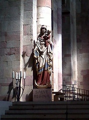 Salve Regina statue inside cathedral